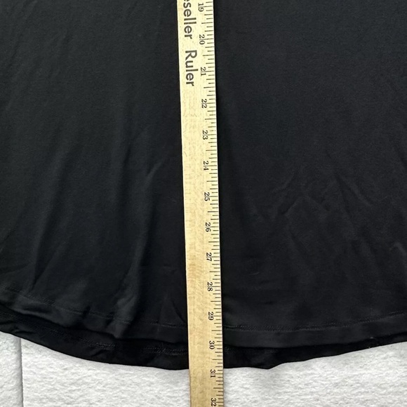 JM Collection Women Shirt Top Plus 3XL BLACK 3/4 Sleeve Round Neck Sleeves - Picture 5 of 8